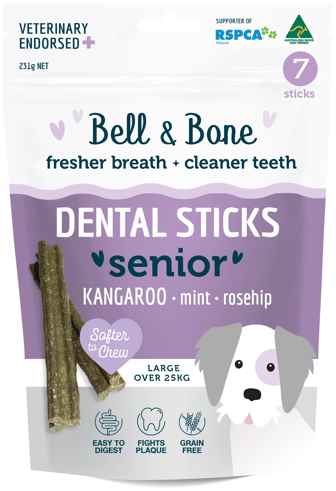 Bell and Bone Dental Sticks Senior Kangaroo