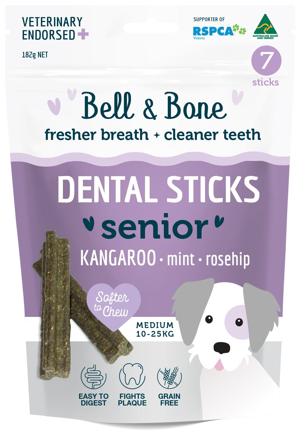 Bell and Bone Dental Sticks Senior Kangaroo