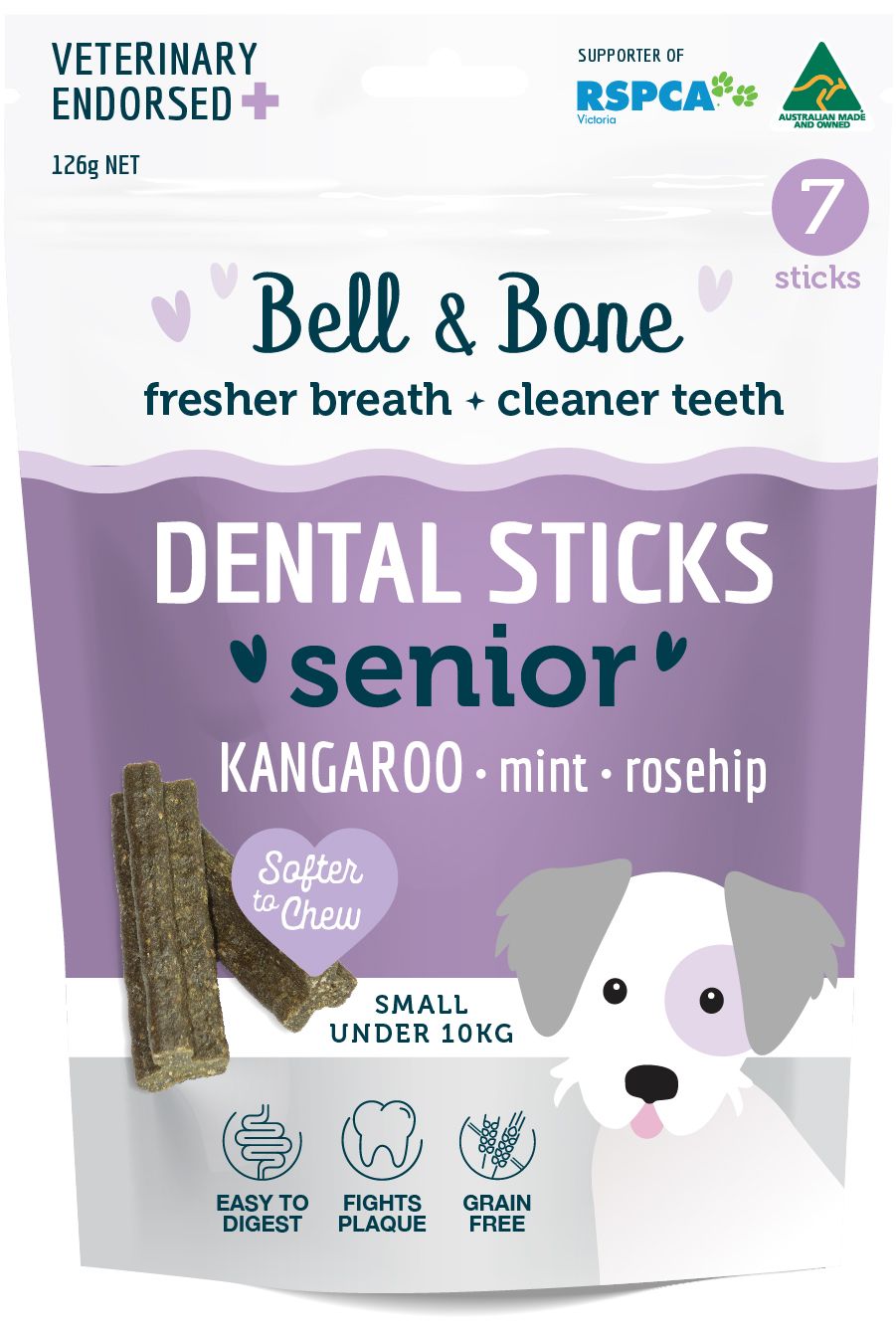 Bell and Bone Dental Sticks Senior Kangaroo