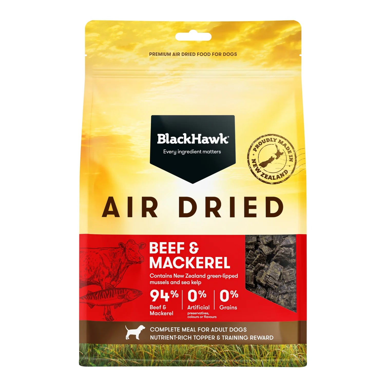 Black Hawk Air Dried Beef and Mackerel