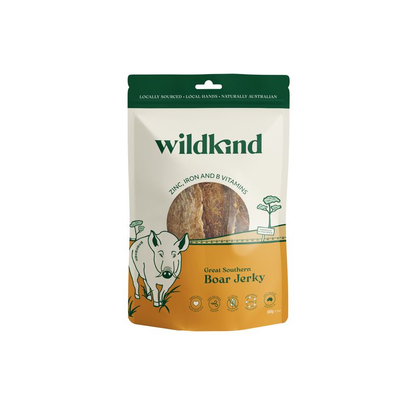 Wildkind Dog Treat Great Southern Boar Jerky 100g