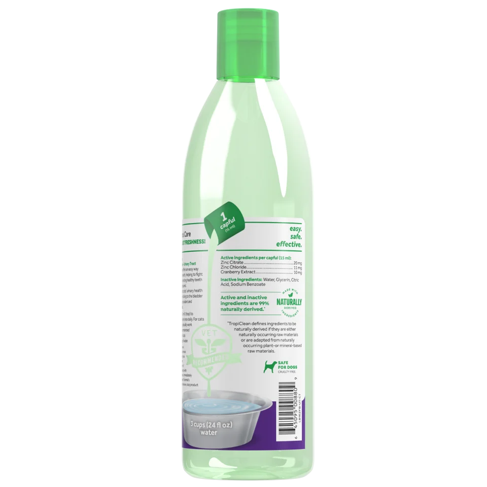 Tropiclean Fresh Breath Dental Water Additive plus Urinary Tract Support for Cats 473ml