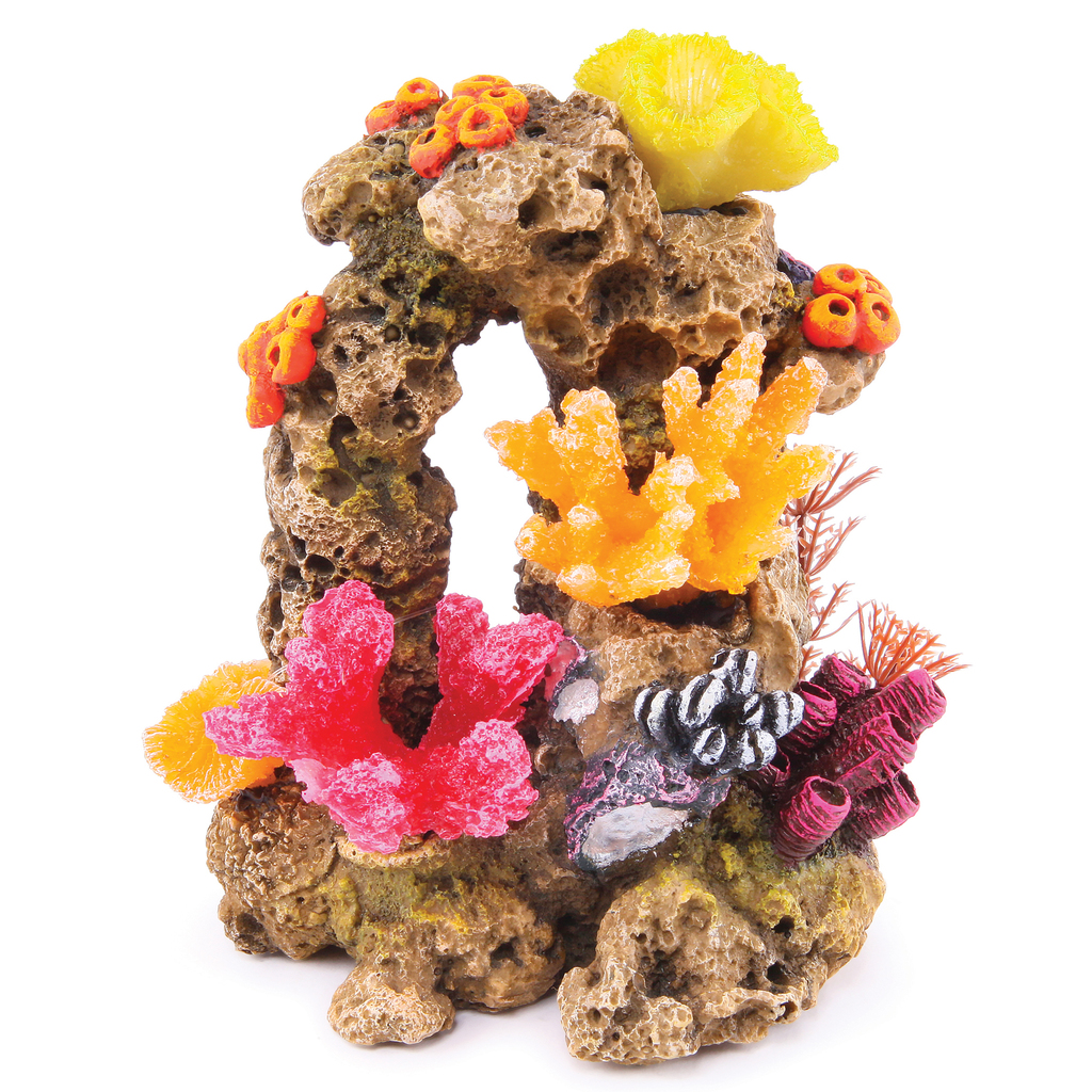 Reef Rock With Coral And Plants Medium