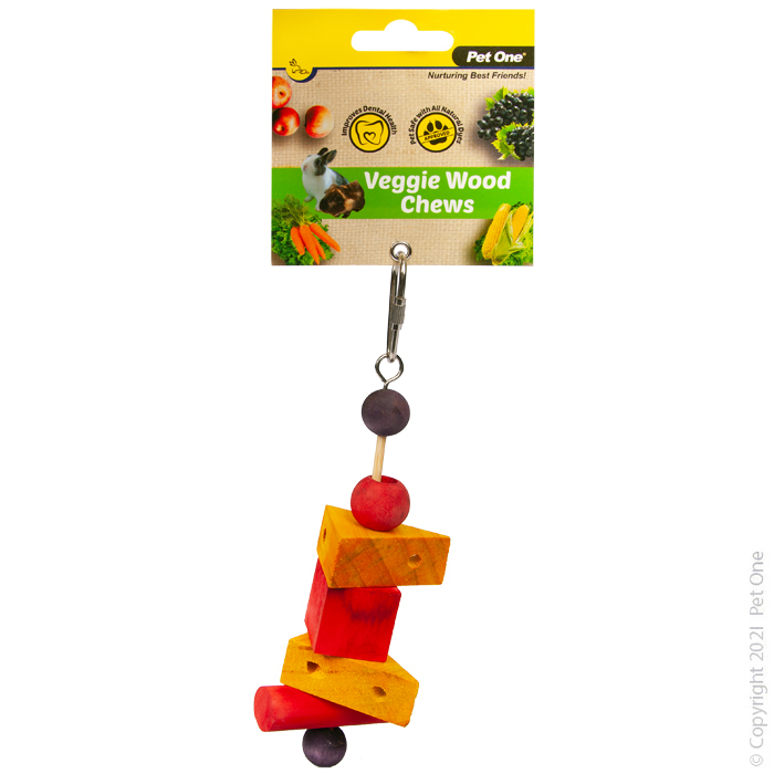 Veggie Wood Chew Cheese Blocks Hanging 14.5cm