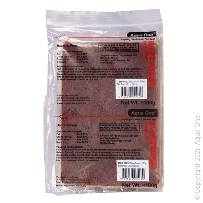 Frozen Food Aqua One Bloodworm 100g Choc Block