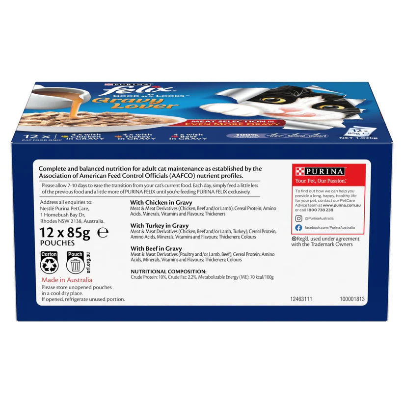 Felix Gravy Lovers Meat Selection 12X85G