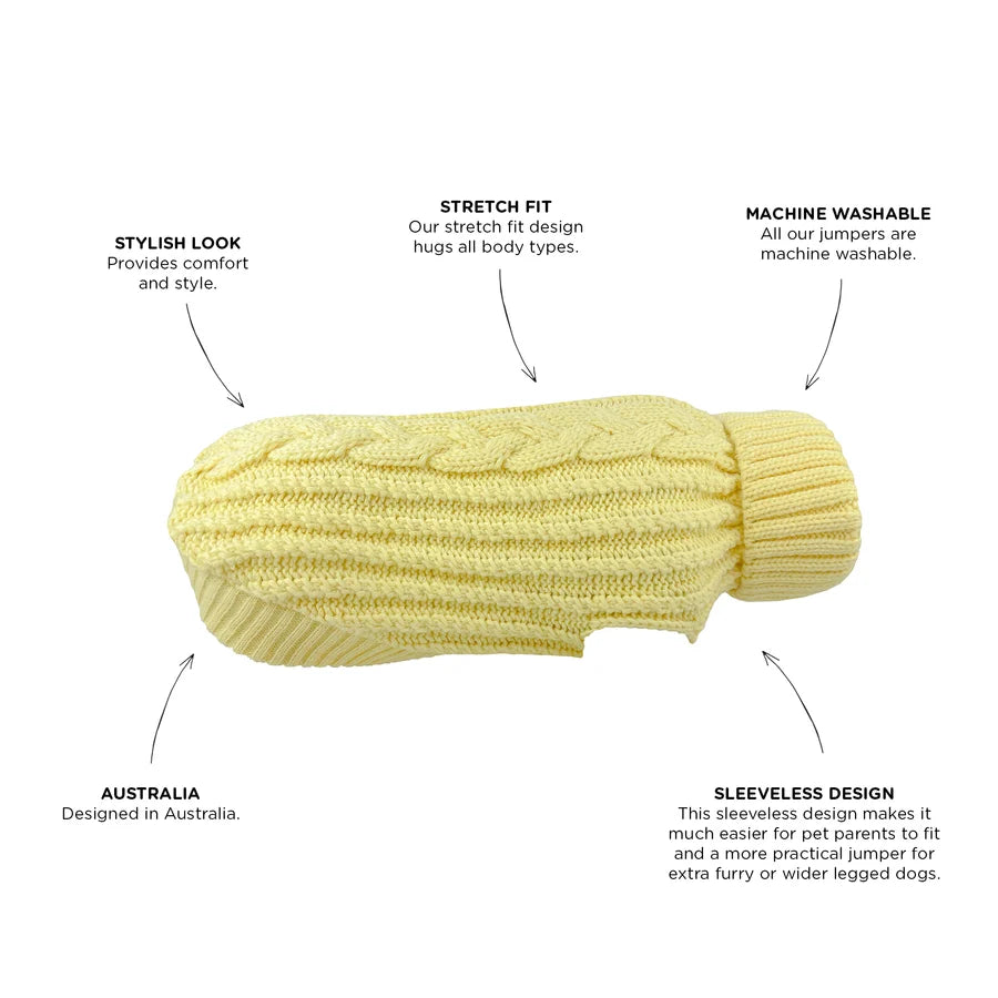 Huskimo Dog Jumper Cali Knit Buttercup