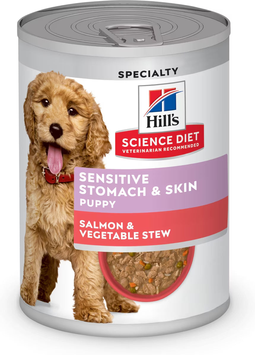Science Diet Dog Wet Puppy Sensitive & Skin Salmon & Veg Stew