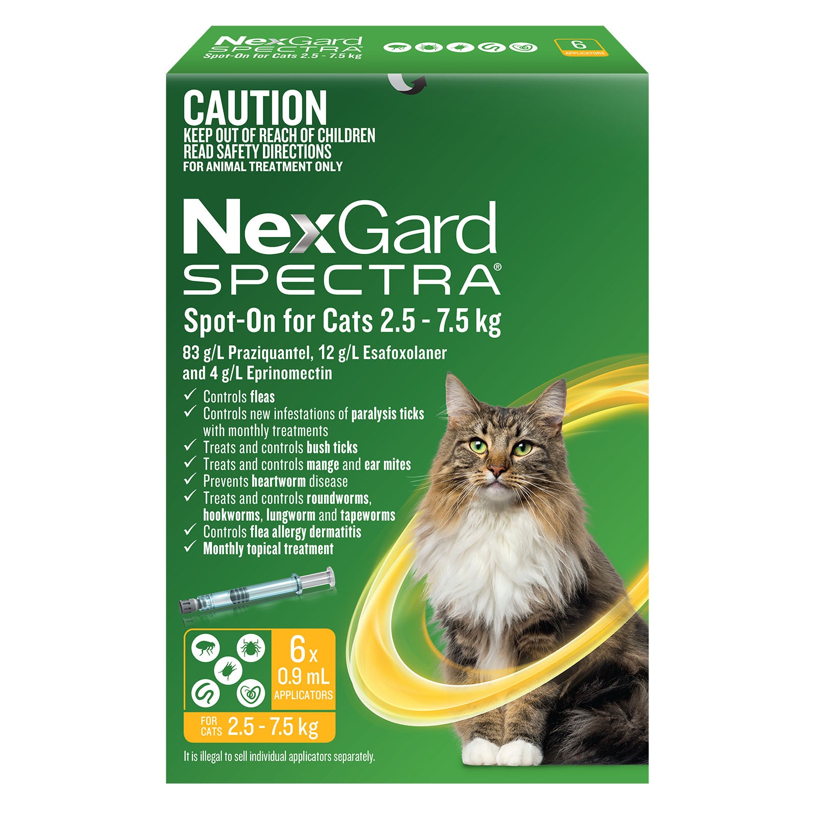 Nexgard Spectra Spot-On for Cats 2.5-7.5KG