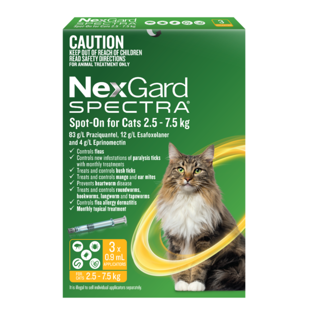 Nexgard Spectra Spot-On for Cats 2.5-7.5KG