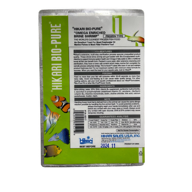 Frozen Food Hikari Omega Enriched Brine Shrimp 100g