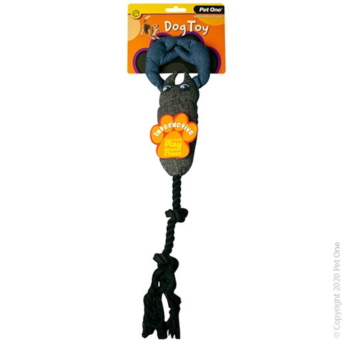 Dog Toy Interactive Yabbie Grey Blue 29.3cm