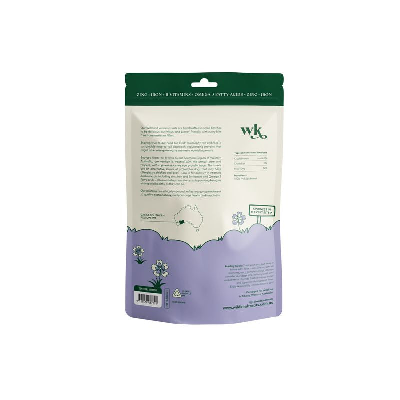 Wildkind Dog Treat Great Southern Venison Jerky 100g