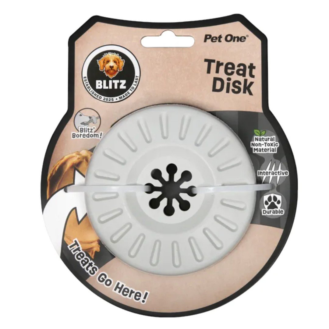 Dog Toy Blitz Rubber Treat Disk Grey