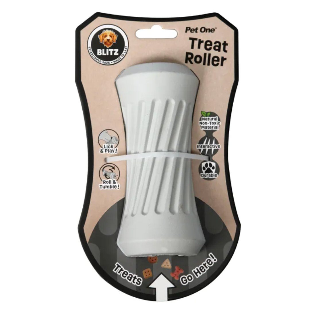 Dog Toy Blitz Rubber Treat Roller Grey