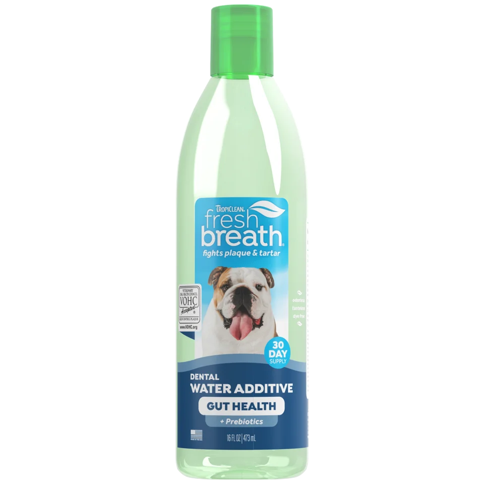 Tropiclean Fresh Breath Dental Water Additive Plus Gut Health for Dogs 473ml