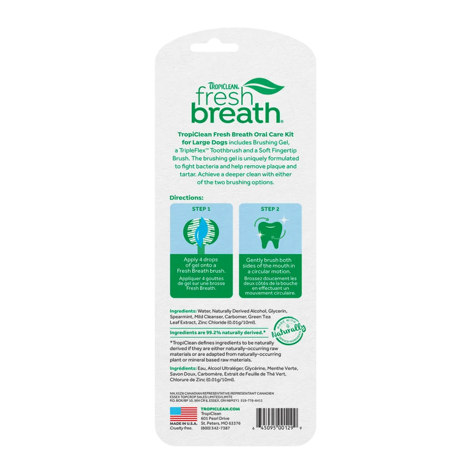 Tropiclean Fresh Breath Oral Care Kit for Large Dogs